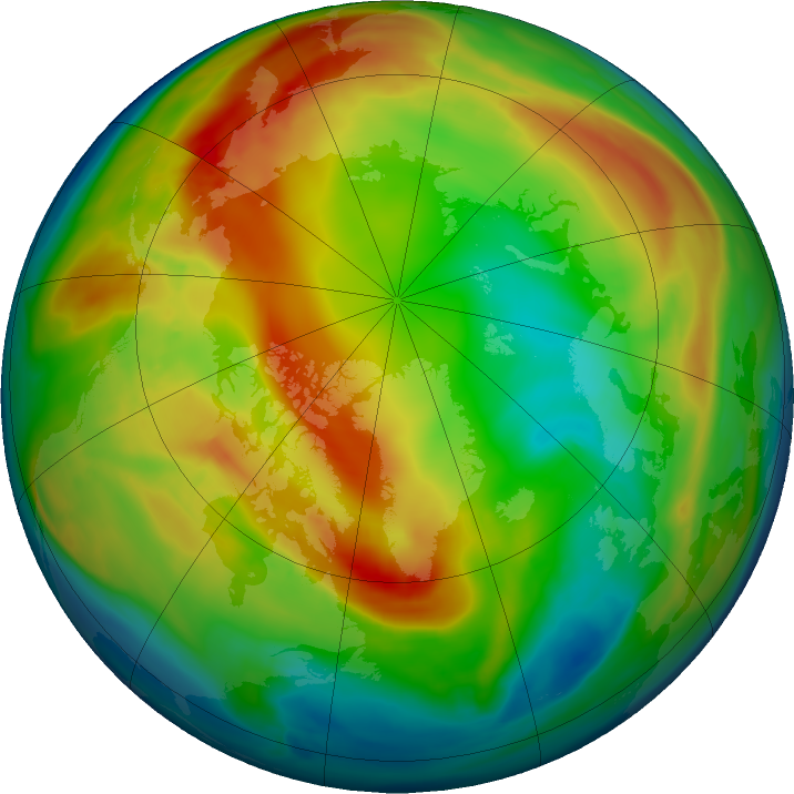 Arctic ozone map for 24 January 2017